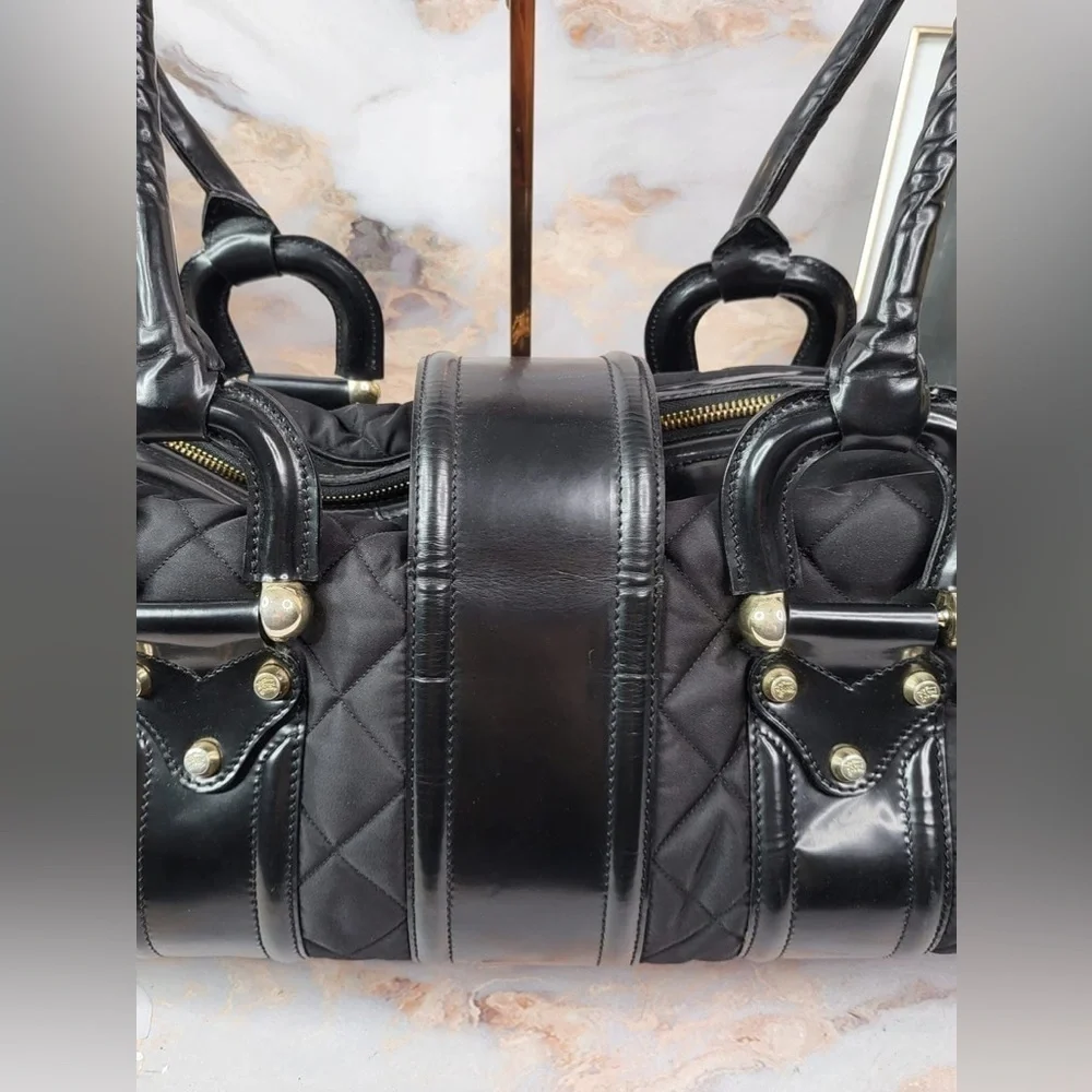 Burberry Quilted Nylon Manor Satchel Bag